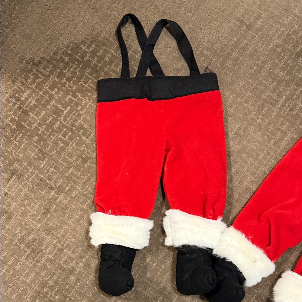 Vintage 2000s Gifts Handmade Festive Bright Red Xmas Santa Claus Pants BOOTS